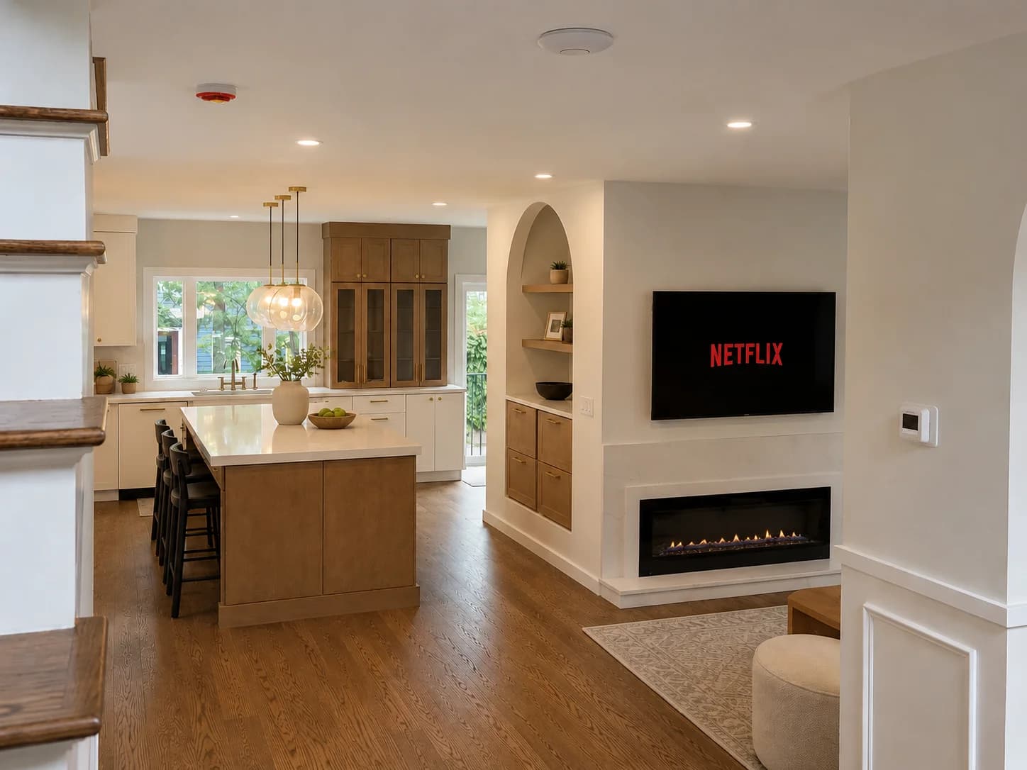 Kitchen and living area